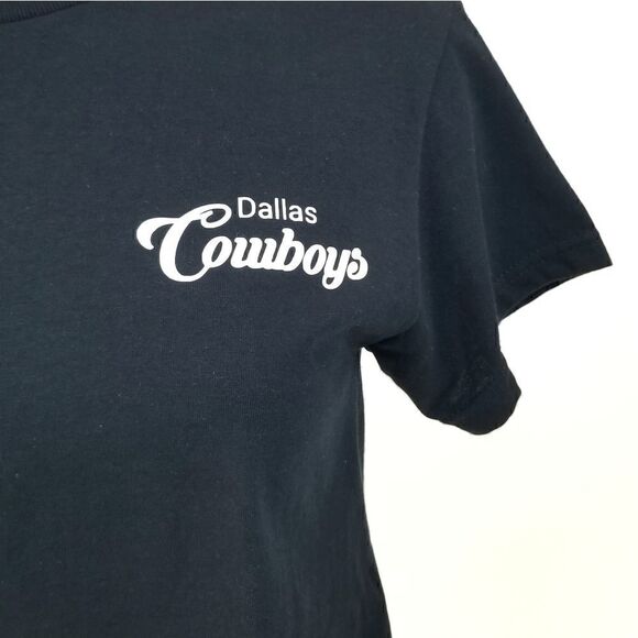 Dallas Cowboys Double Script Retro Logo NFL "Cropped" Crop Top Football Tee - Picture 4 of 6